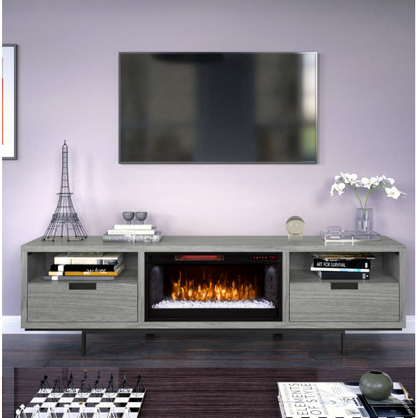 Greentouch TV Stand for TVs up to 88" with Electric Fireplace Included & Reviews Wayfair